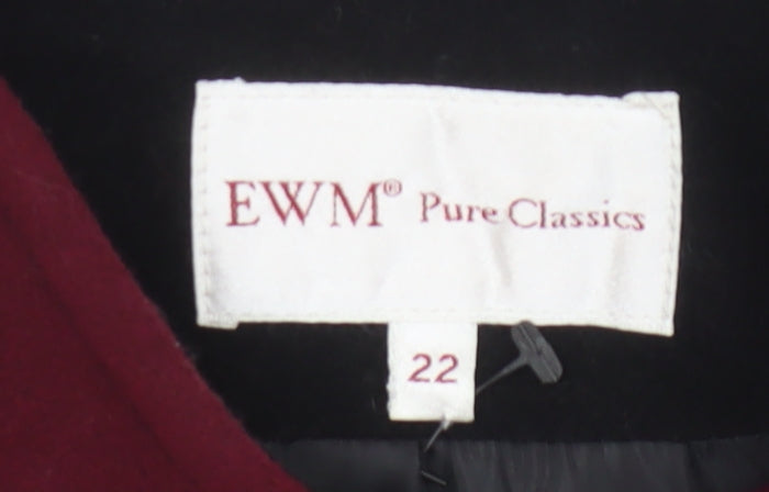 EWM Women's Red Wool Blend Button Coat Size 22