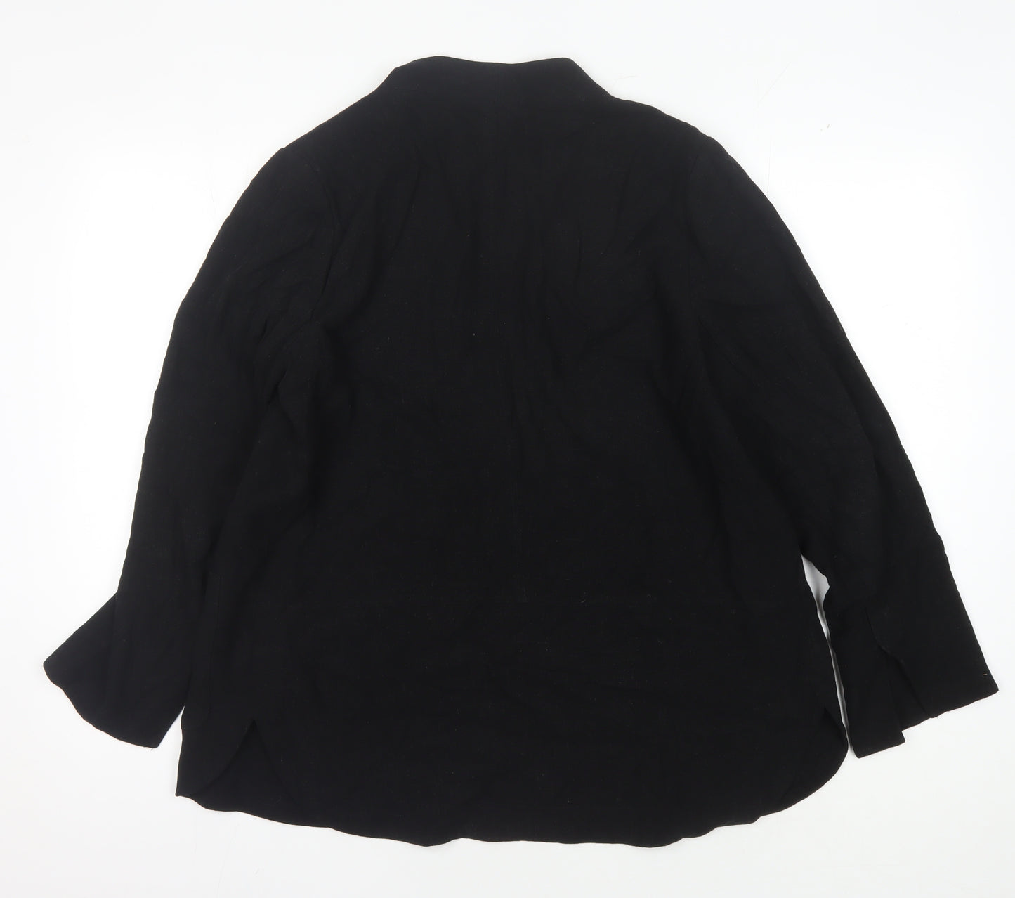 Blue Illusion Black Linen Blend Blazer for Women M