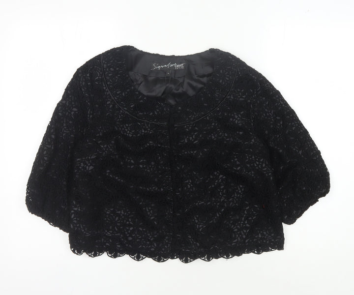Next Signature Petite Black Lace Jacket, Size 14, Formal Wear
