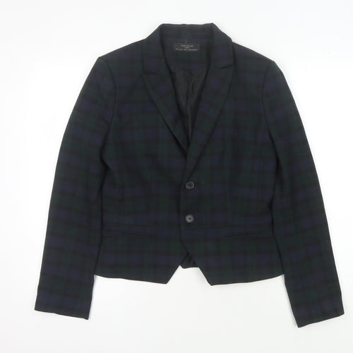 Zara Women's Multicoloured Plaid Blazer L