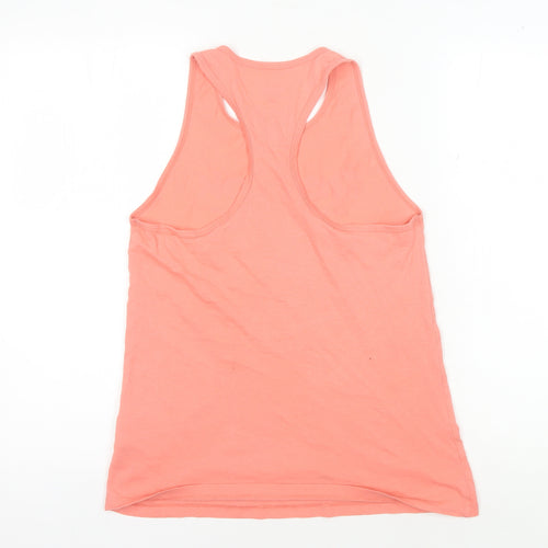 Reebok Women’s Pink Gym Tank Top - M, Logo, Racerback