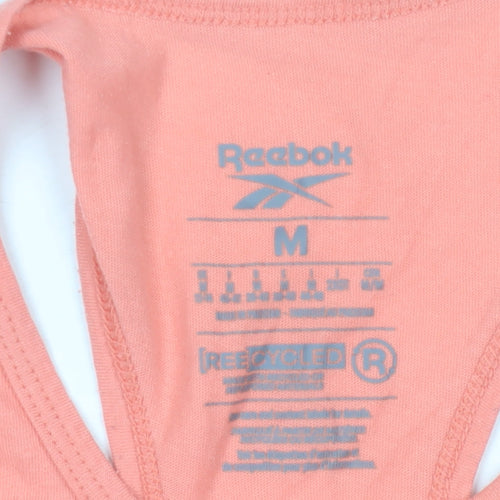 Reebok Women’s Pink Gym Tank Top - M, Logo, Racerback