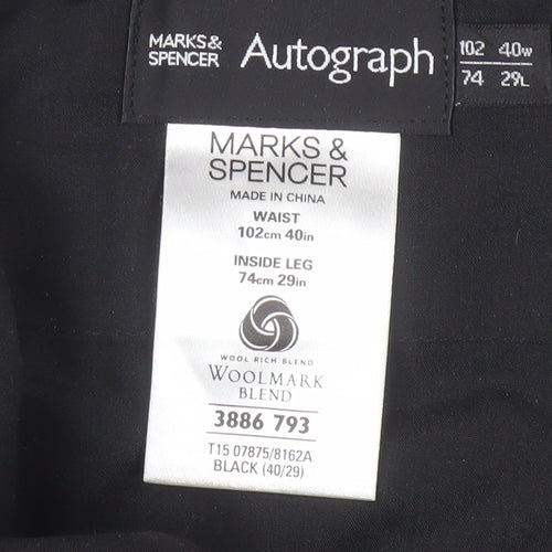 Marks and Spencer Men's Black Trousers, Size L
