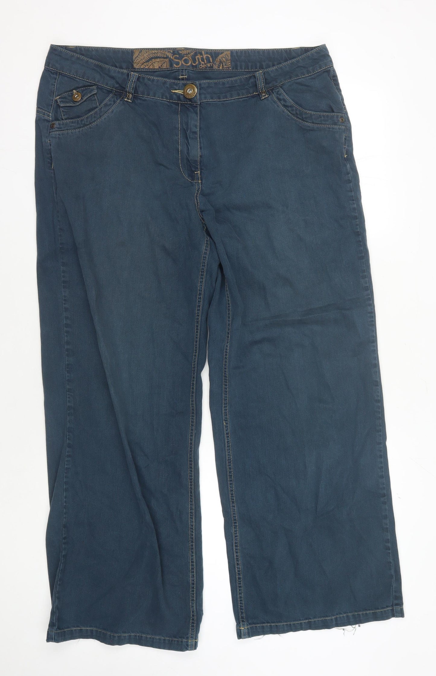 South Women's Blue Wide-Leg Jeans Size 18 Plus