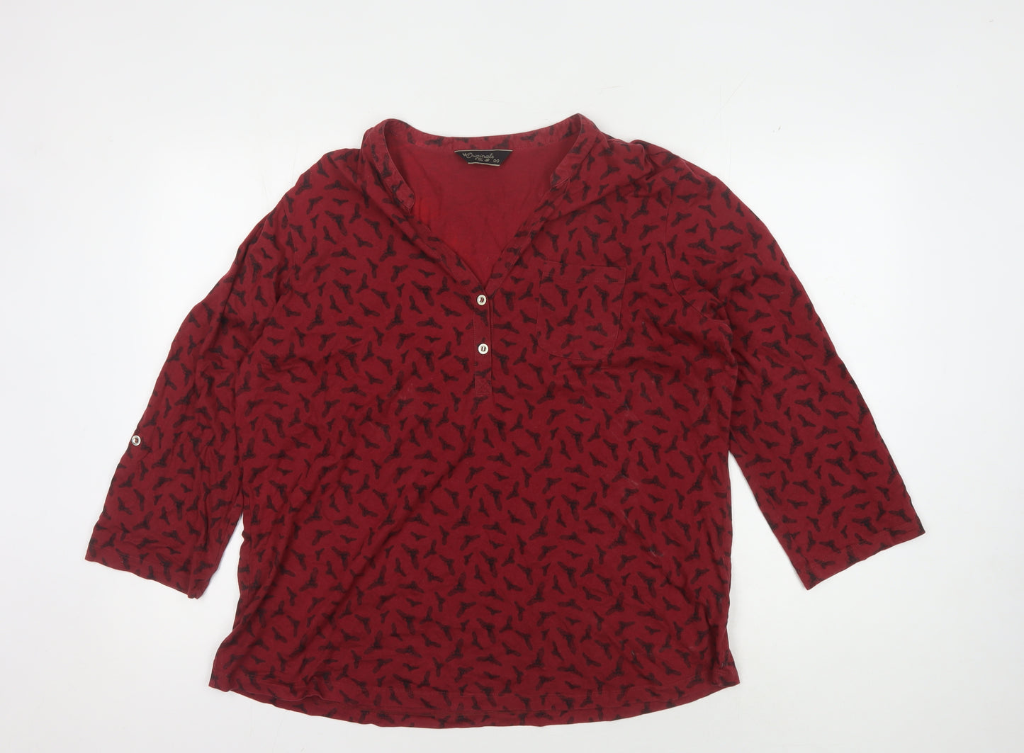 Originals Red Women's Button-Up Top Size 20