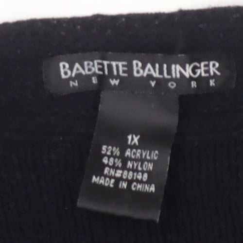 Babette Ballinger Women's Black XL Pullover Jumper