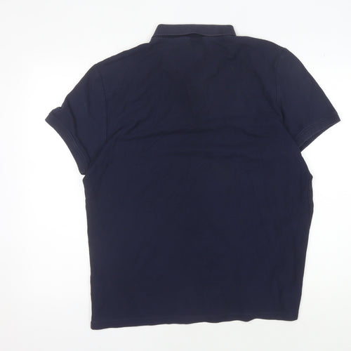 Calvin Klein Men's Blue Cotton Polo Slim Fit
