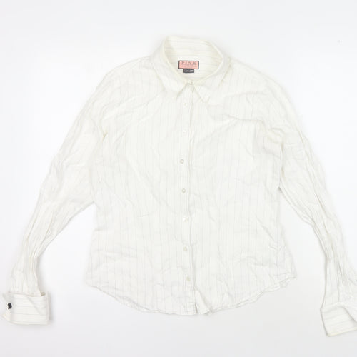 Thomas Pink Women's White Striped Classic Shirt Size 14