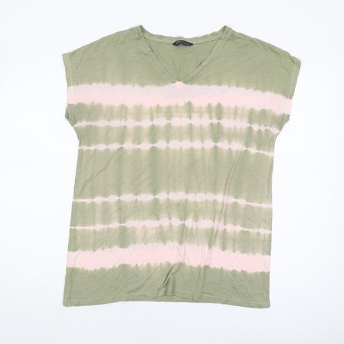 Marks and Spencer Women's Green V-Neck T-Shirt Size 10