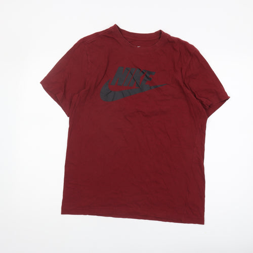 Nike Men's Red Medium Logo T-Shirt