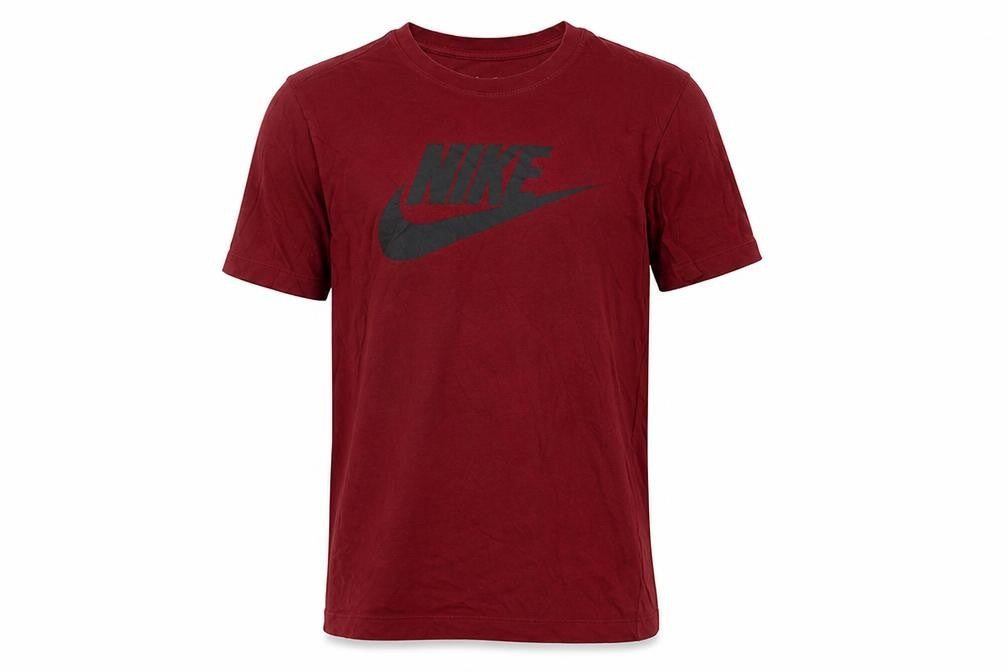 Front view of Nike Men's Red Medium Logo T-Shirt