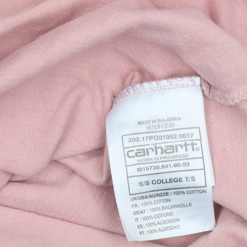 Carhartt Men's Pink Logo T-Shirt, Size S