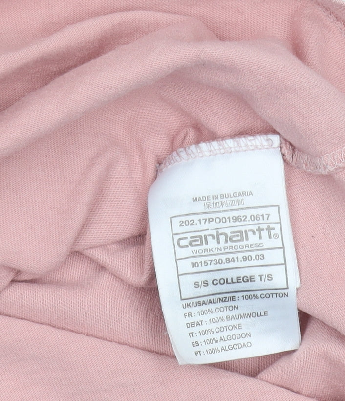 Carhartt Men's Pink Logo T-Shirt, Size S