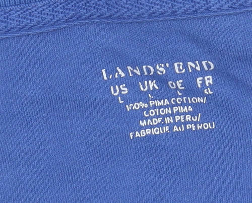 Lands' End Women's Blue Polo Shirt Size L