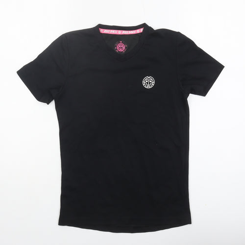 Bidi Badu Girls Black V-Neck T-Shirt Modal Blend - 11-12 Years