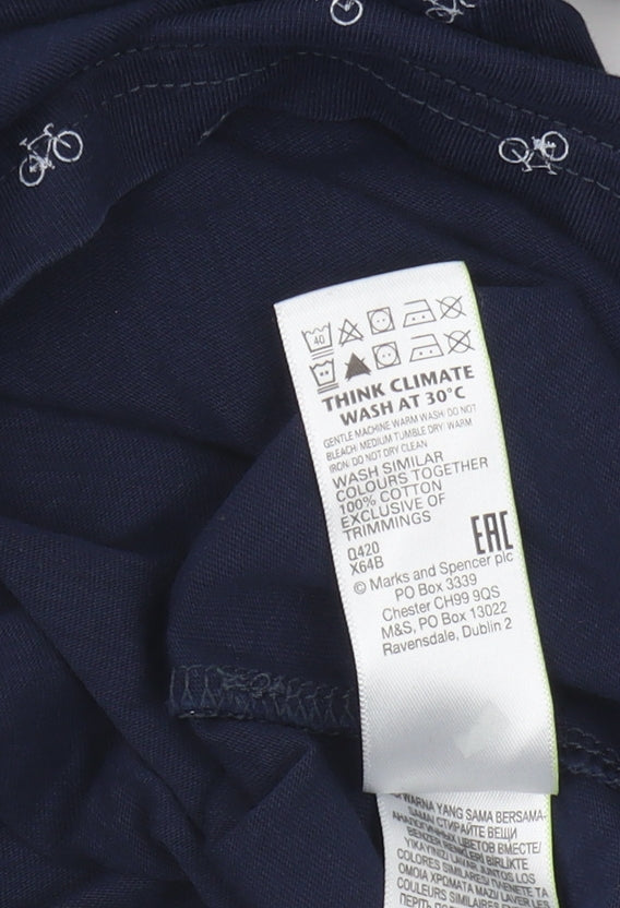 Marks and Spencer Blue Graphic Print T-Shirt 2XL