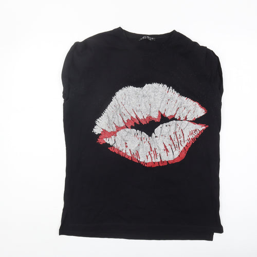 Select Women's Black T-Shirt, Size 12, Crew Neck, Sequined