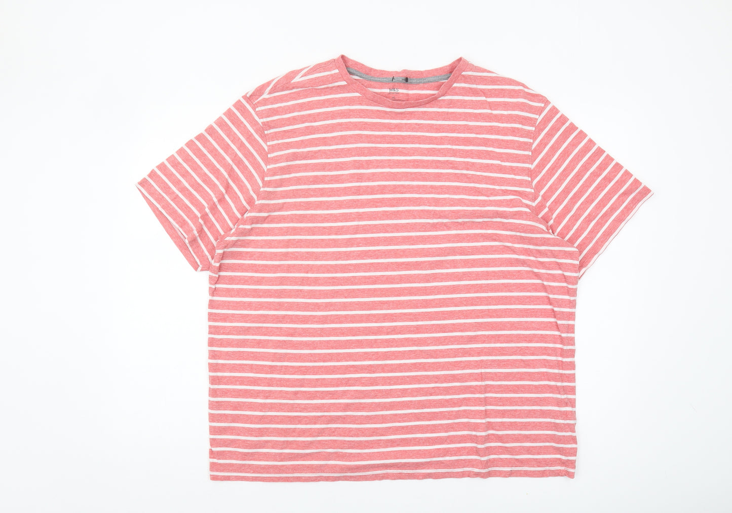 Marks and Spencer Women’s Pink Striped T-Shirt XL
