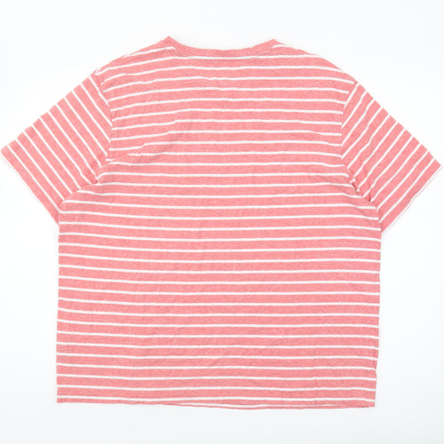 Marks and Spencer Women’s Pink Striped T-Shirt XL