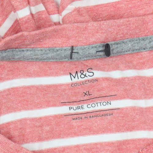 Marks and Spencer Women’s Pink Striped T-Shirt XL