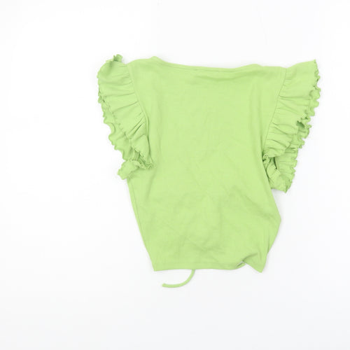 Zara Women’s Green Cropped Blouse - Size S | Summer Style
