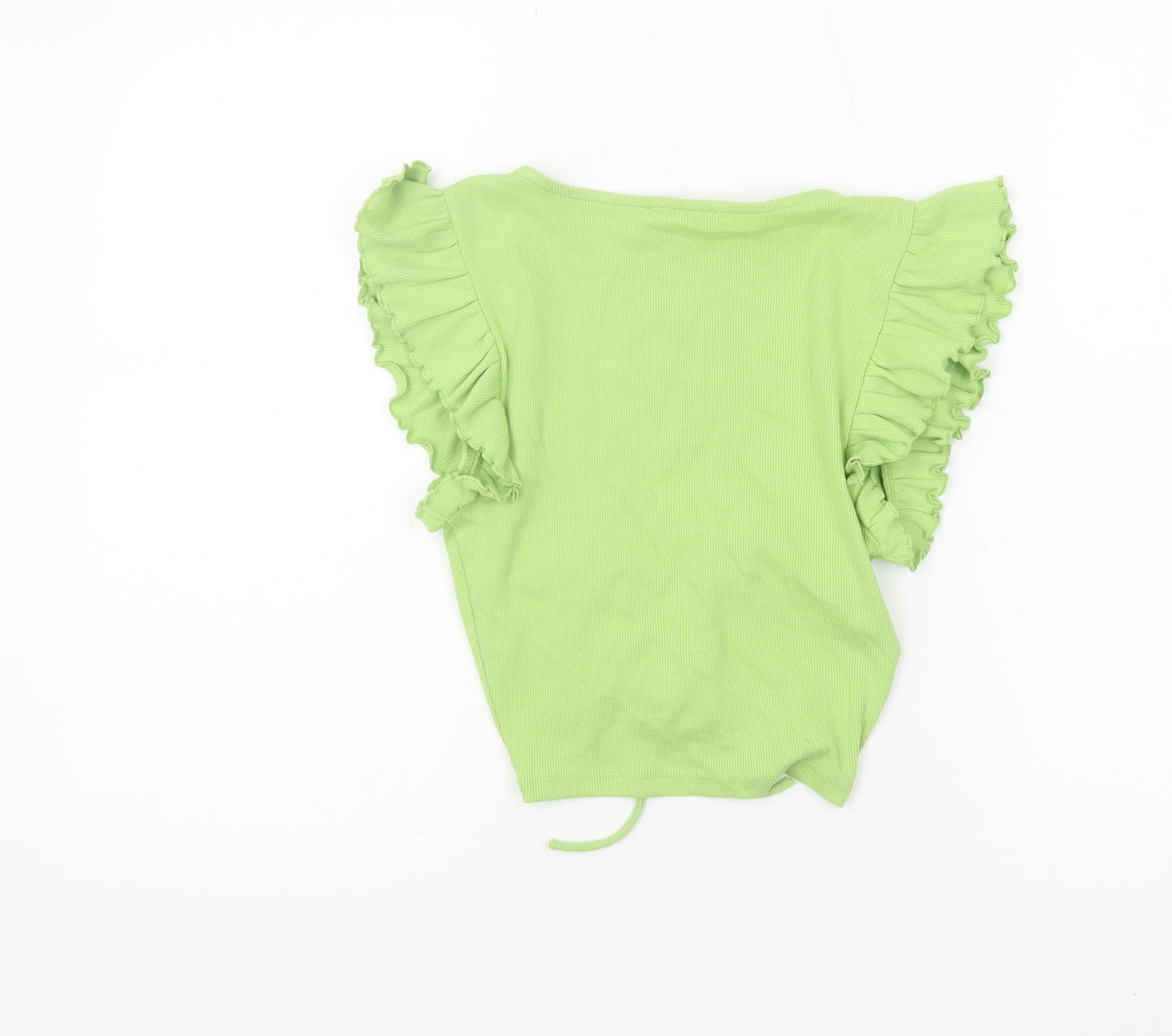 Zara Women’s Green Cropped Blouse - Size S | Summer Style