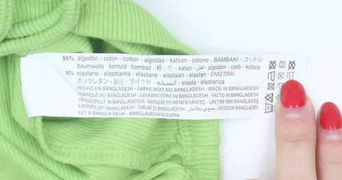 Zara Women’s Green Cropped Blouse - Size S | Summer Style