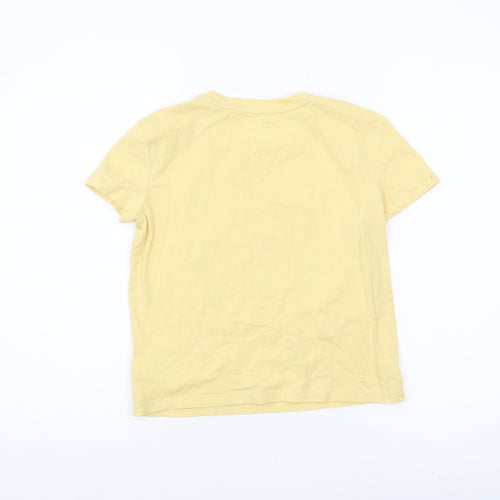 GAP Girls Yellow Graphic T-Shirt Size 10 Years