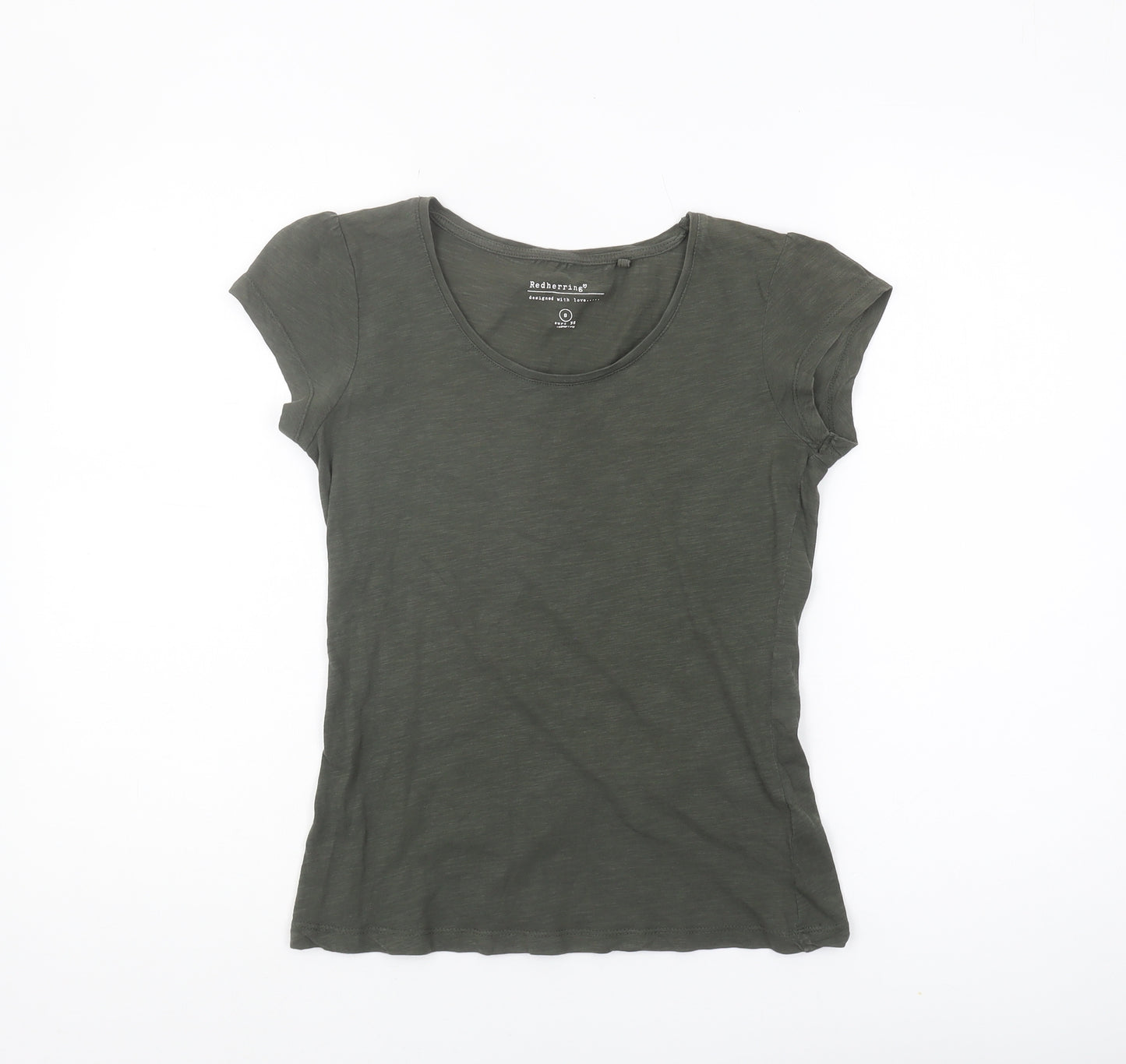 Red Herring Green Cotton T-Shirt Size 8 Women's