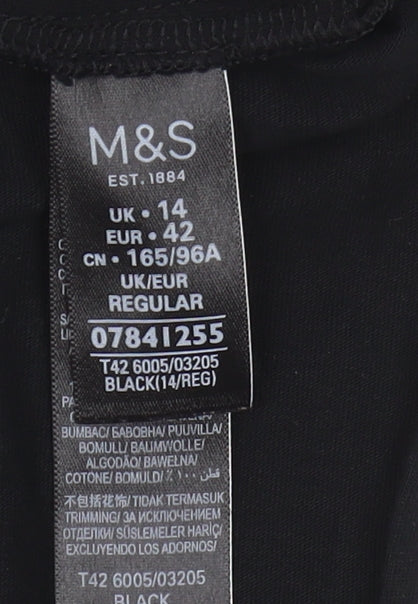 Marks and Spencer Women's Black Cotton Slip Dress