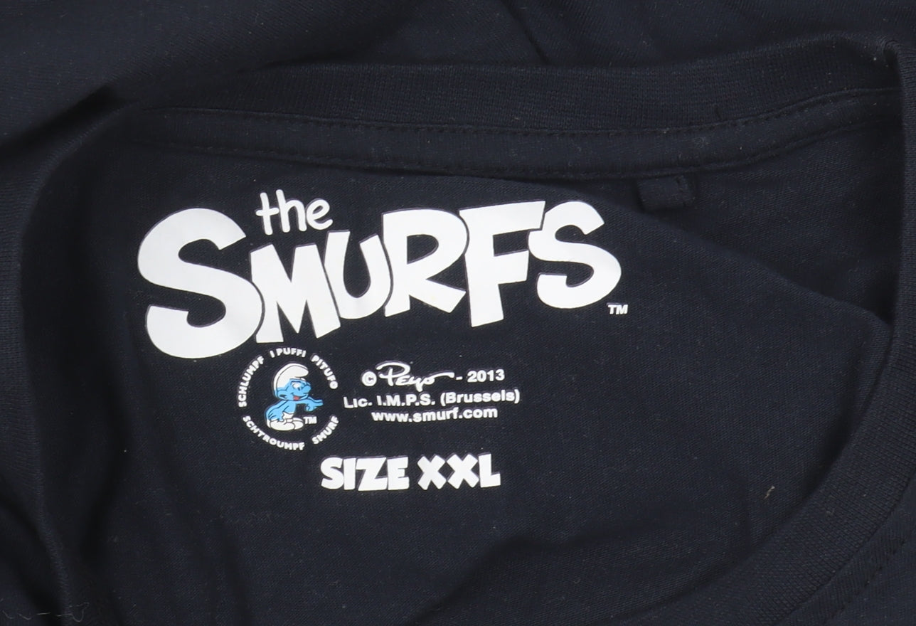 The Smurfs 2XL Blue Graphic T-Shirt