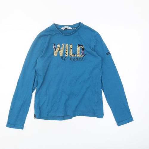 Regatta Girls Blue Graphic Long Sleeve T-Shirt, 12 Years