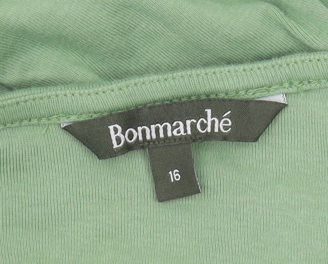 Bonmarché Women's Green V-Neck T-Shirt Size 16