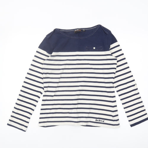 Peter Storm Women's Blue Striped T-Shirt - Size 14