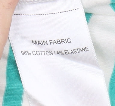 Peter Storm Womens Green Striped T-Shirt Size 14