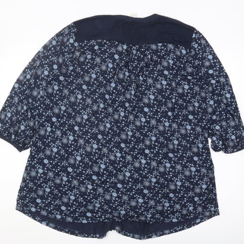 Monsoon Women's Blue Floral Tunic Blouse Size 18