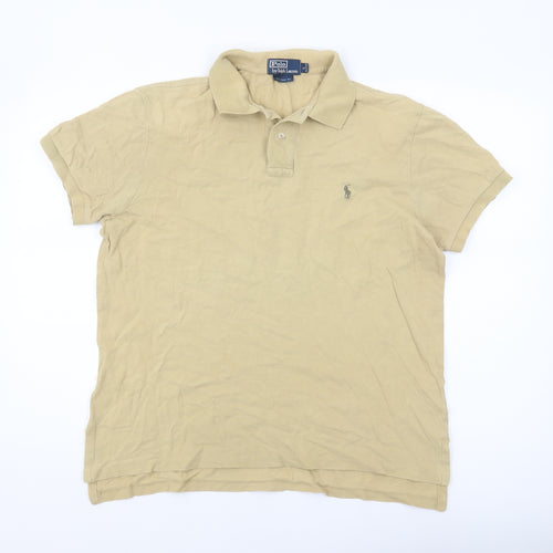 Ralph Lauren Men's Beige Polo L Regular Fit