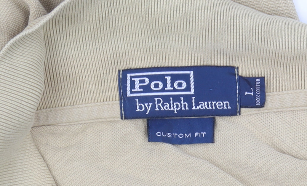 Ralph Lauren Men's Beige Polo L Regular Fit