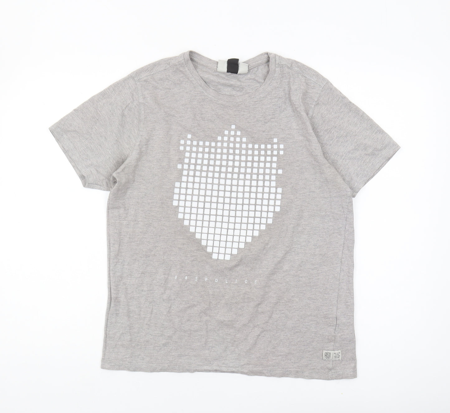 883 Police Men's Grey Graphic T-Shirt, Size M