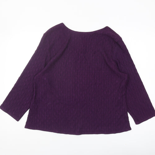 Saloos Collection Women's Purple 3/4 Sleeve Top XL
