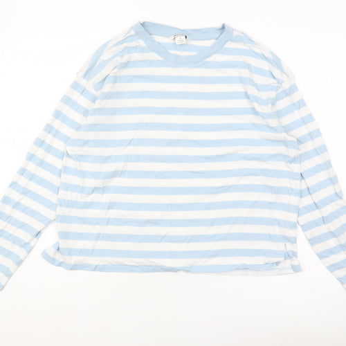 Monki Women's Blue Striped Long Sleeve T-Shirt Size 12