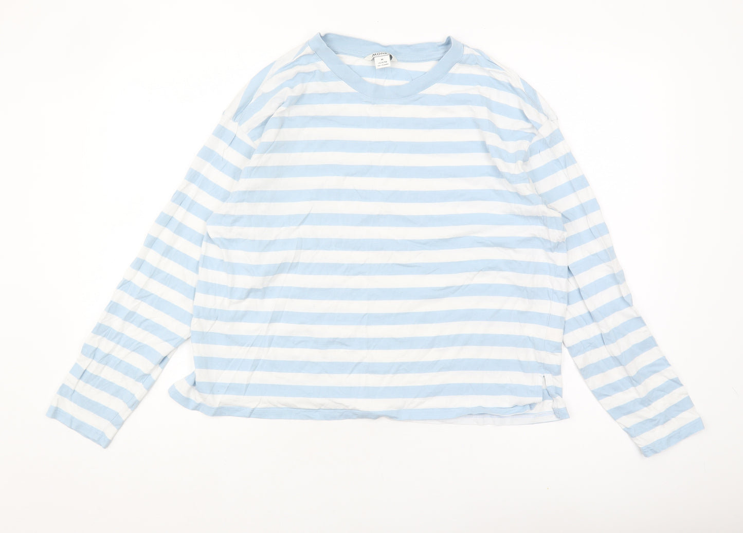 Monki Women's Blue Striped Long Sleeve T-Shirt Size 12