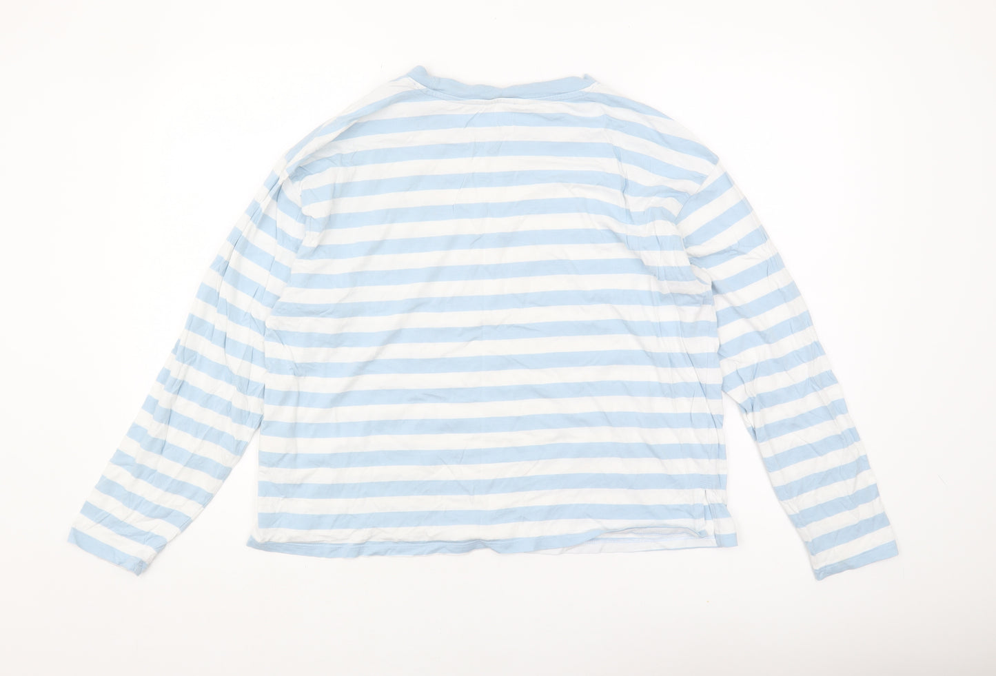 Monki Women's Blue Striped Long Sleeve T-Shirt Size 12