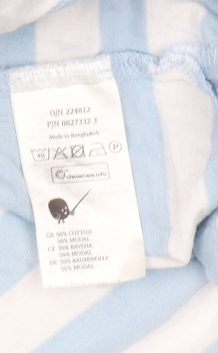 Monki Women's Blue Striped Long Sleeve T-Shirt Size 12