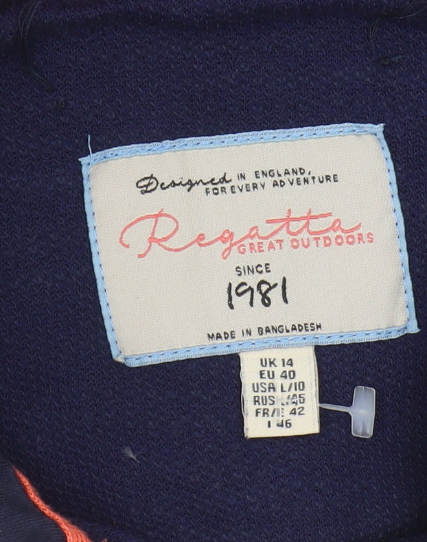 Regatta Women's Blue Full Zip Hoodie Size 14