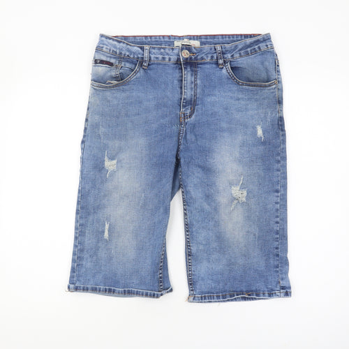 CUSHEN Blue Men’s Cargo Denim Shorts, Size 36, Distressed