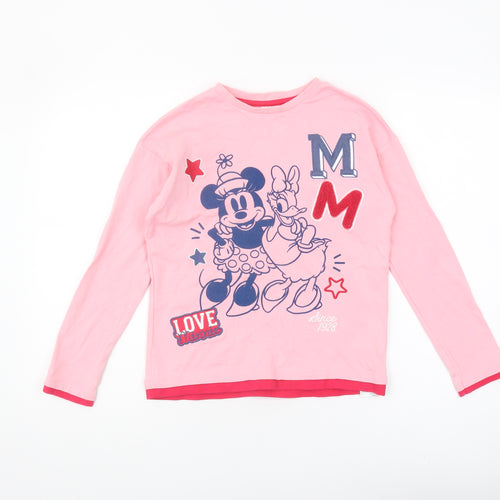 Disney Girls Pink Minnie Mouse T-Shirt 9-10 Years Long Sleeve