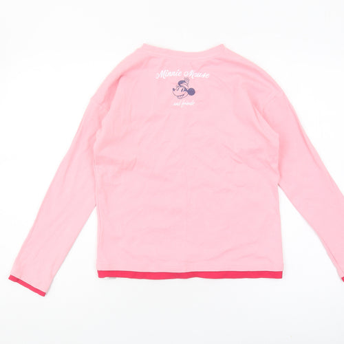 Disney Girls Pink Minnie Mouse T-Shirt 9-10 Years Long Sleeve