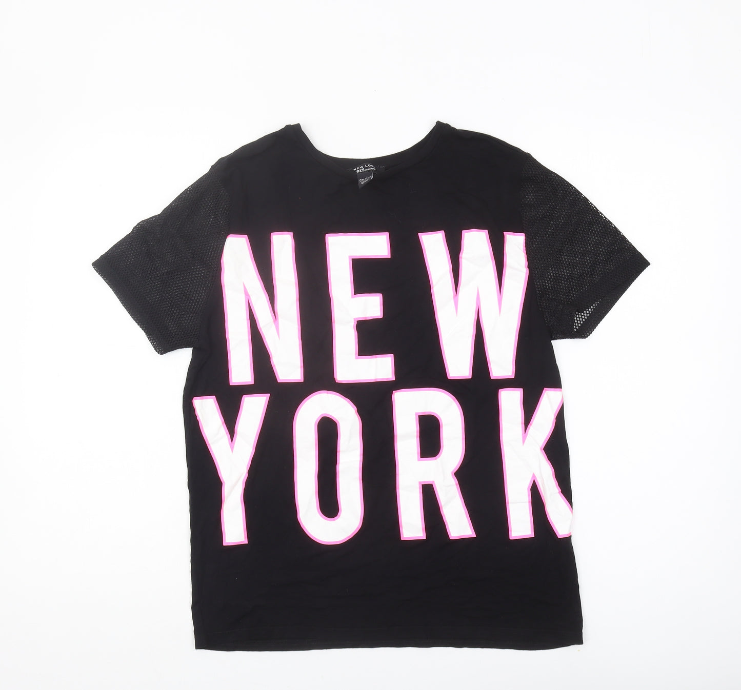New Look Girls Black Graphic Jersey T-Shirt 12-13 Years
