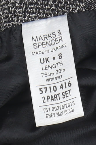 Marks and Spencer Grey A-Line Midi Skirt Size 8 Women